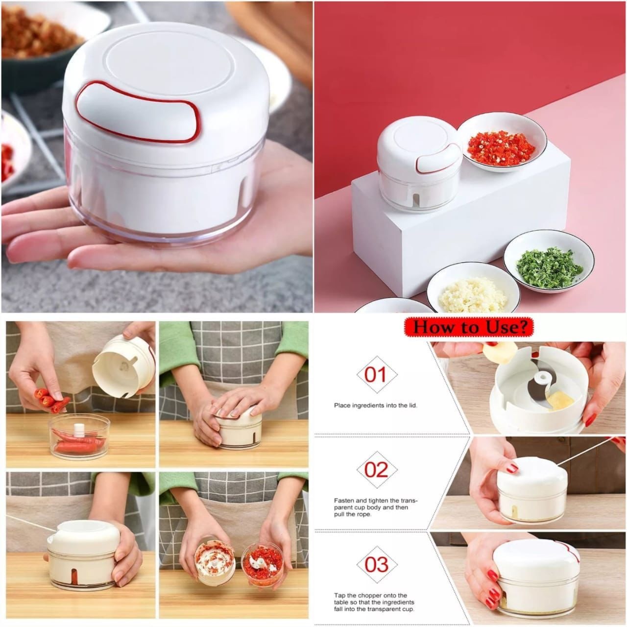 Mini Vegetable hand push Chopper