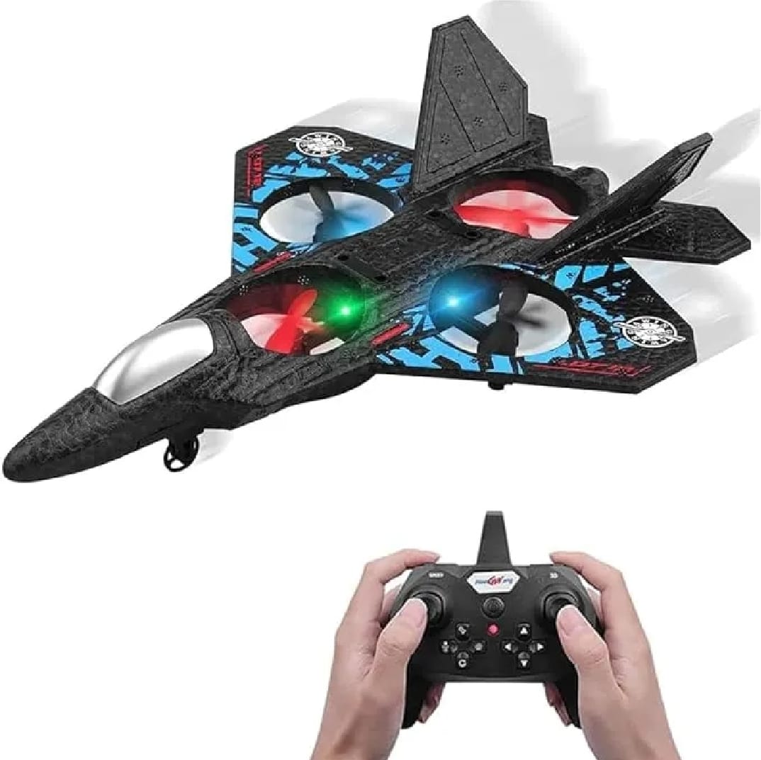 Premium RC Fighter Jet Plane – 2.4G Remote Control Foam Airplane Toy with Lights | High-Speed Glider