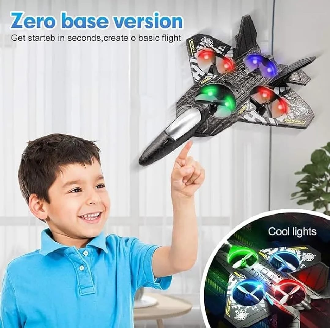 Premium RC Fighter Jet Plane – 2.4G Remote Control Foam Airplane Toy with Lights | High-Speed Glider