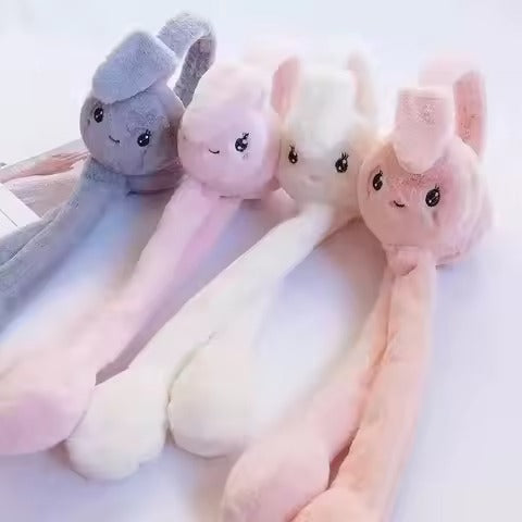 Cute Jumping Rabbit Earmuffs Hat with Moving Ears