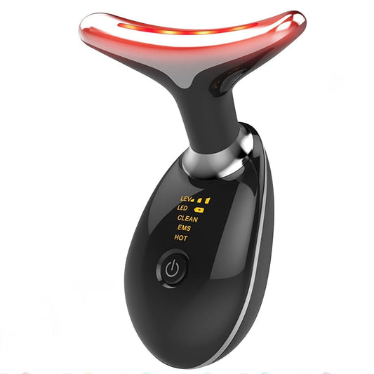 EMS Face Lifting Massager with Red Light Therapy | Facial, Neck & Eye Microcurrent Vibrating Massage Tool | Anti-Wrinkle Skin Tightening Device (Random Color)