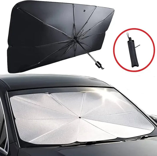 Car Umbrella Sun Shade Cover for Windshield UV Reflecting Foldable Front Car Sunshade Umbrella