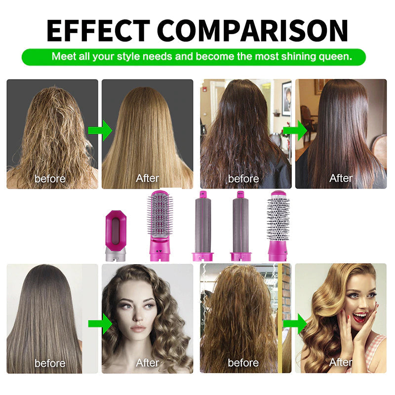 Premium 5-in-1 Negative Ionic Hair Styler and Volumizer Set