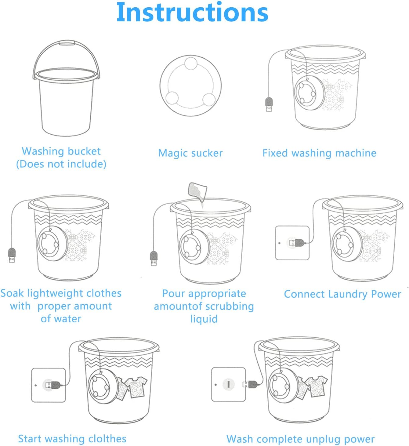 Portable Turbine Ultrasonic USB mini Washing Machine