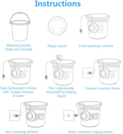 Portable Turbine Ultrasonic USB mini Washing Machine