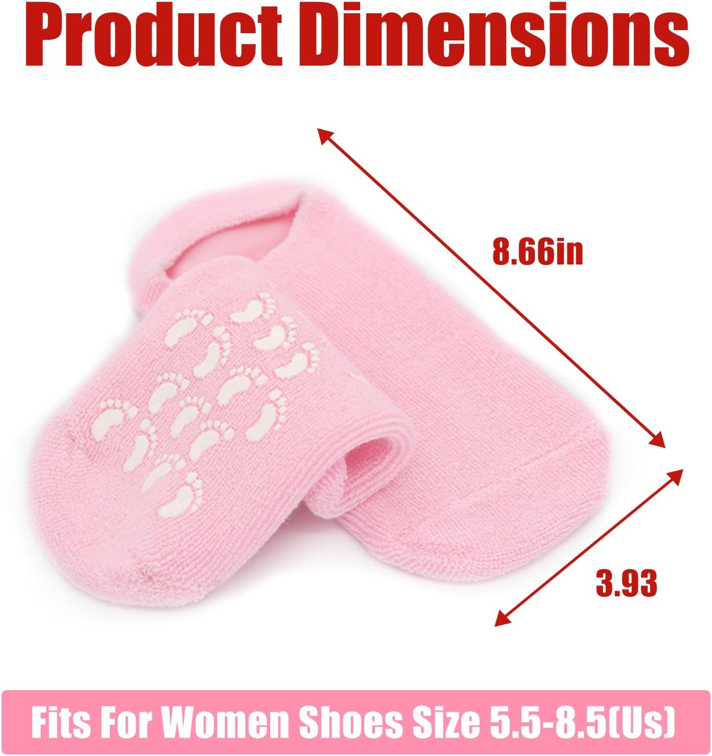 Moisturizing Gel Socks for Dry, Cracked & Rough Feet (1 Pair)