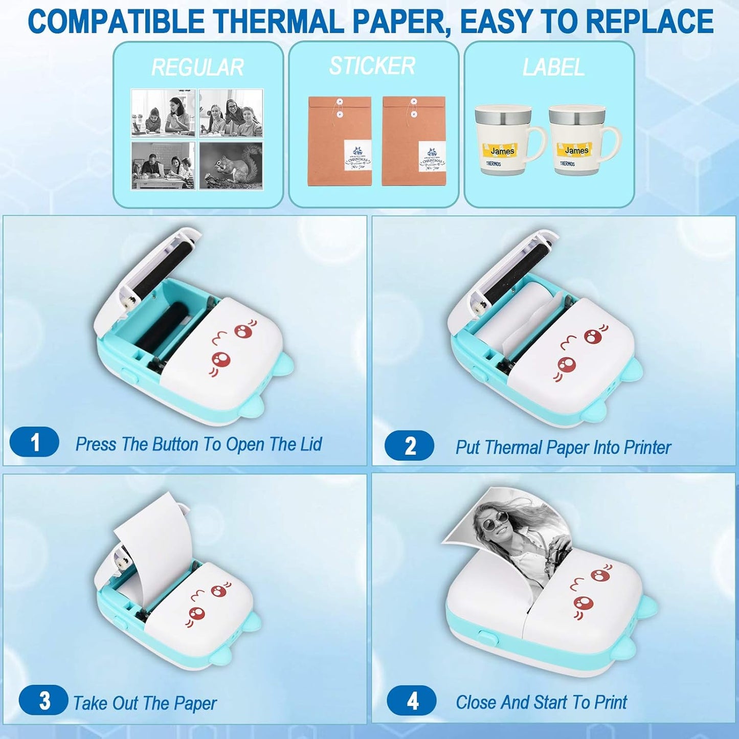 Wireless Mini Portable Thermal Pocket Printer