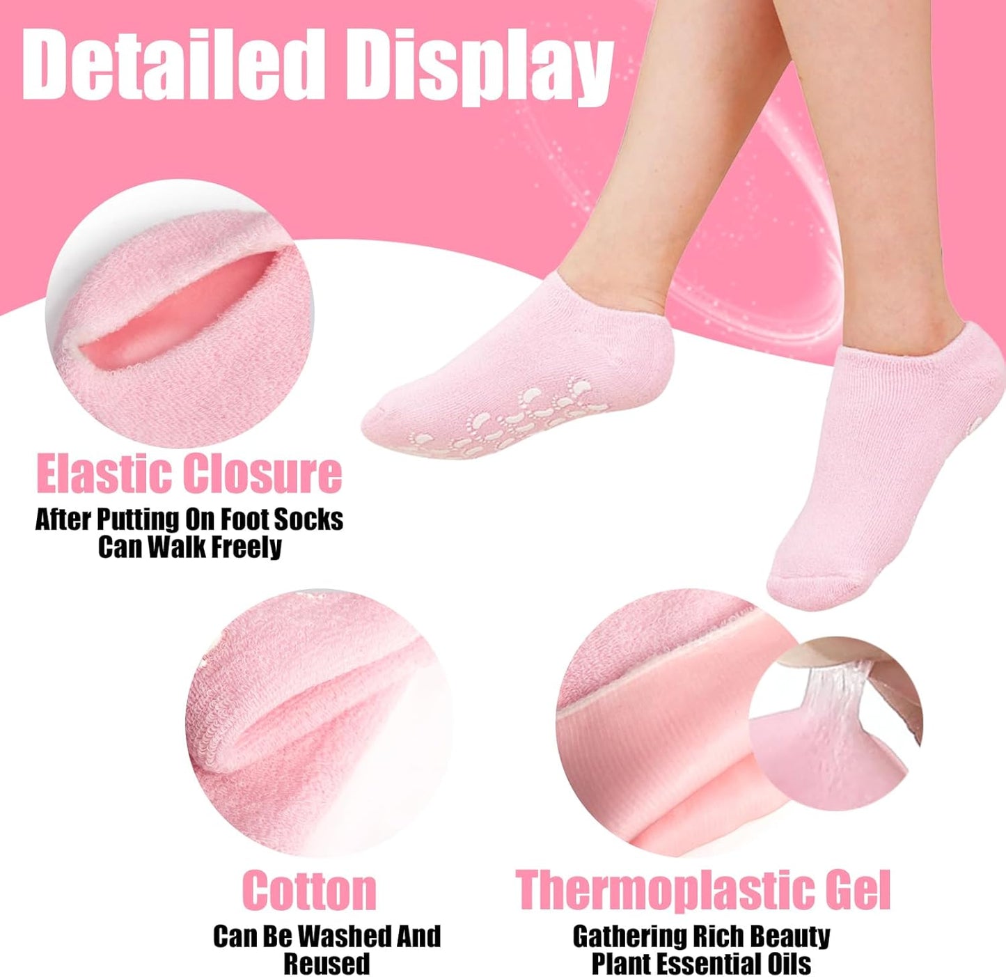 Moisturizing Gel Socks for Dry, Cracked & Rough Feet (1 Pair)