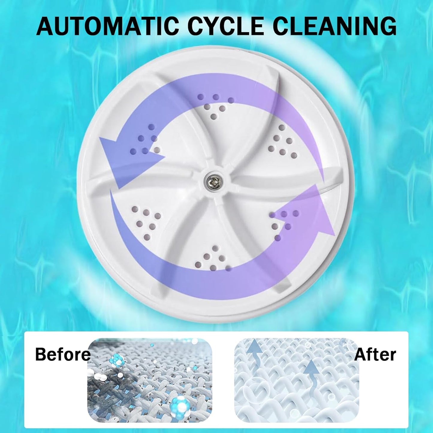 Portable Turbine Ultrasonic USB mini Washing Machine