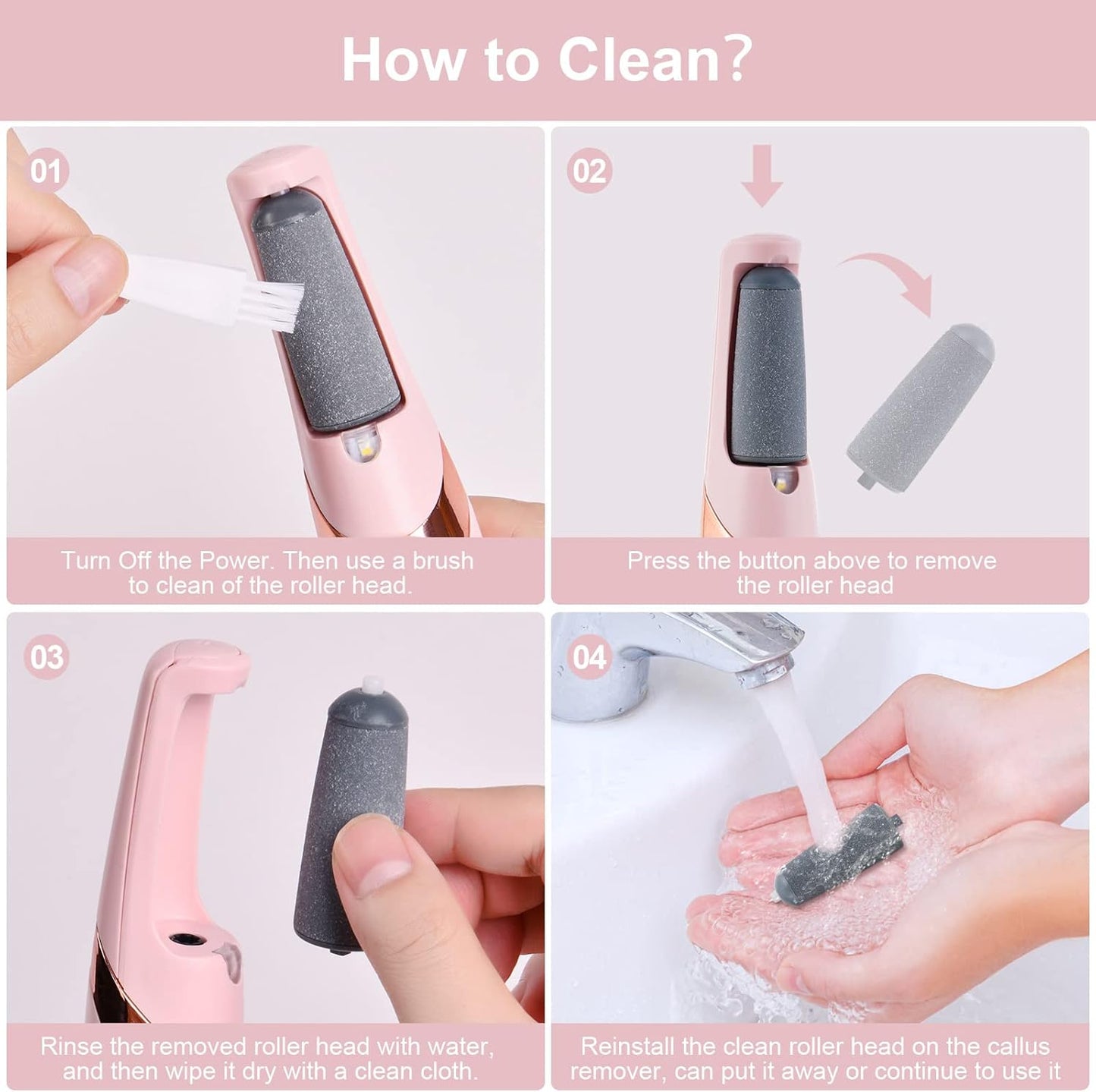 Rechargeable Electric Foot File | Callus & Dead Skin Remover with LED Light