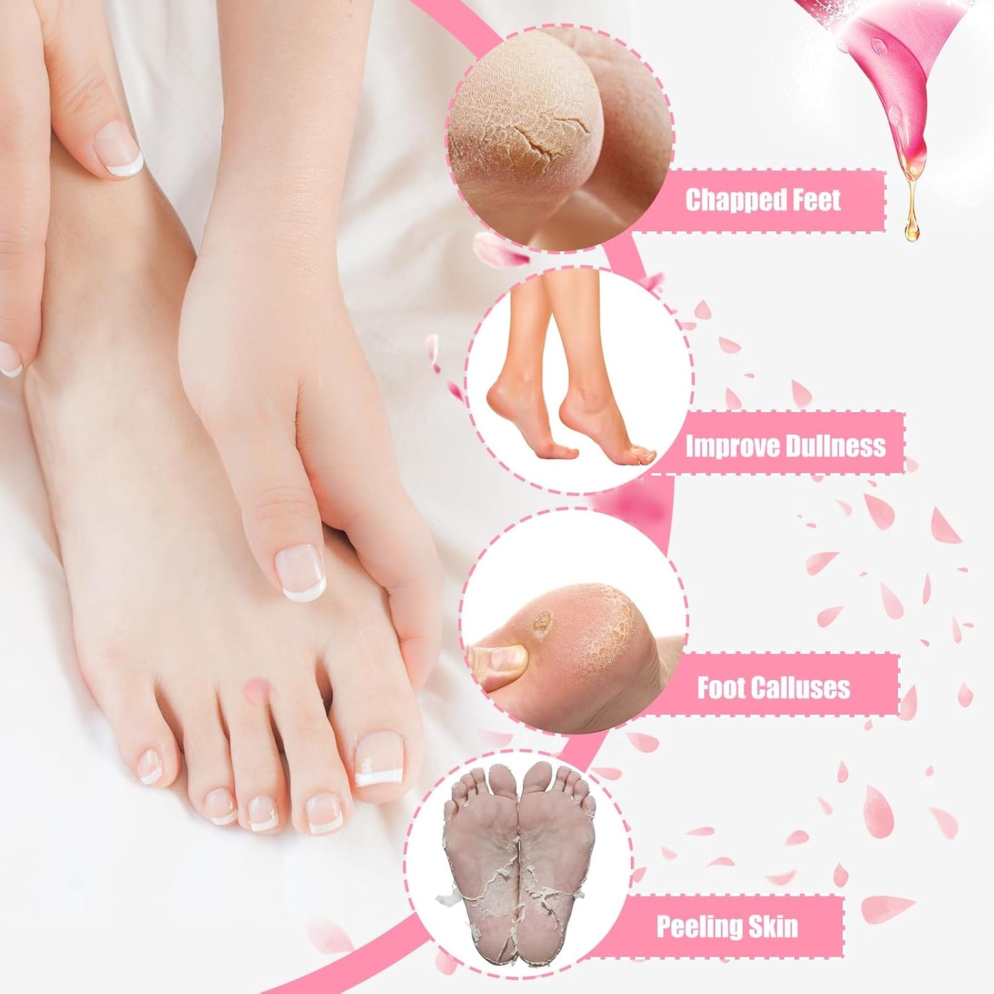 Moisturizing Gel Socks for Dry, Cracked & Rough Feet (1 Pair)
