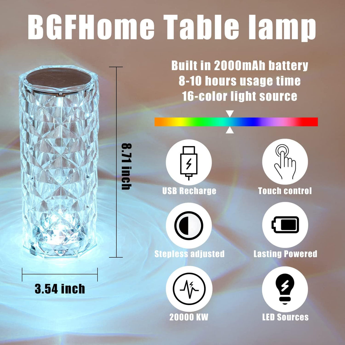 Control Crystal lamp