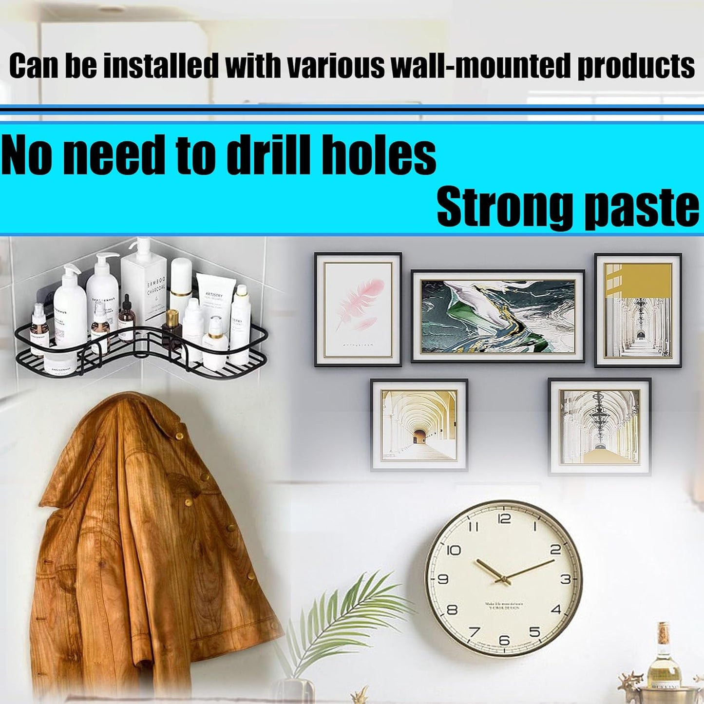Pack of 4 | Heavy Duty Adhesive Screw Hooks