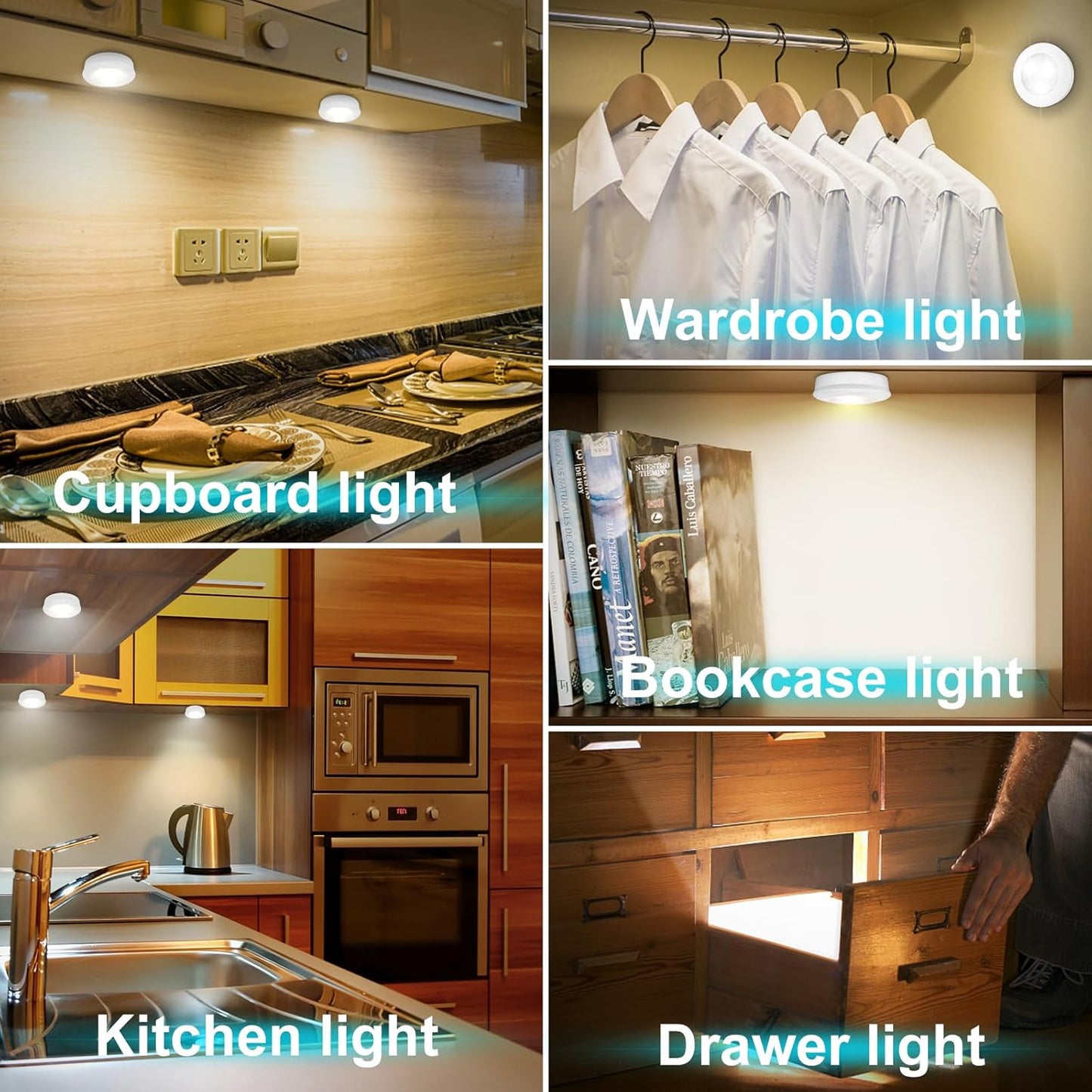 LED Under Cabinet Light, Ideal for Kitchen Cabinets, Closets, Garage and More