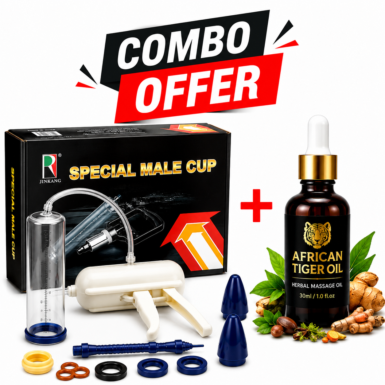 Premium Men’s Vacuum Wellness Pump + African Tiger Oil