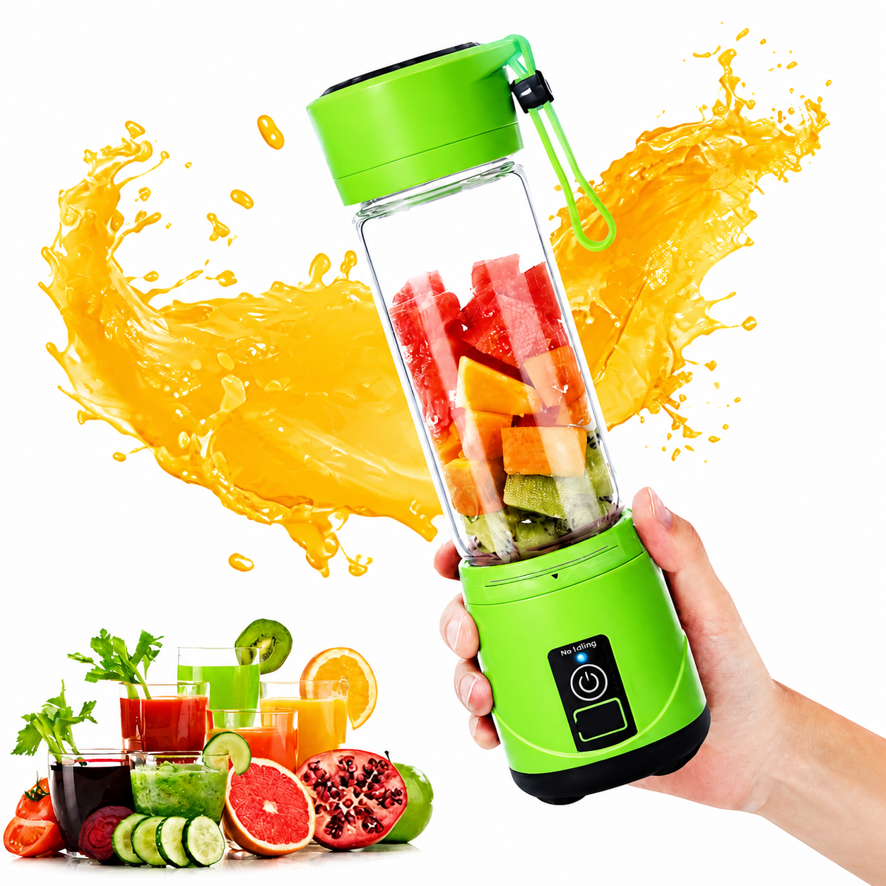 Portable 6 Blade Electric USB Rechargeable Blender