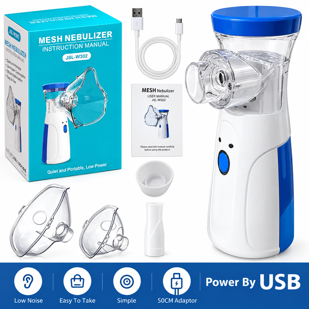 Medical Silent Mesh Nebulizer – Silent, Efficient & Travel-Friendly