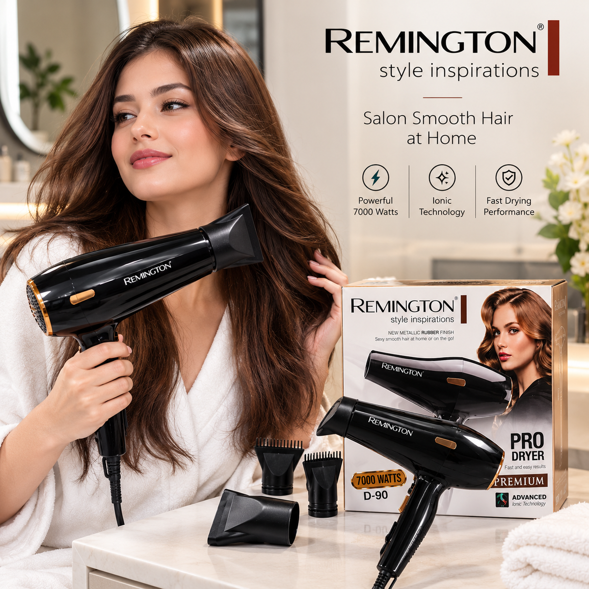 GG-404-A- Remington Style Inspirations Pro Hair Dryer D-90