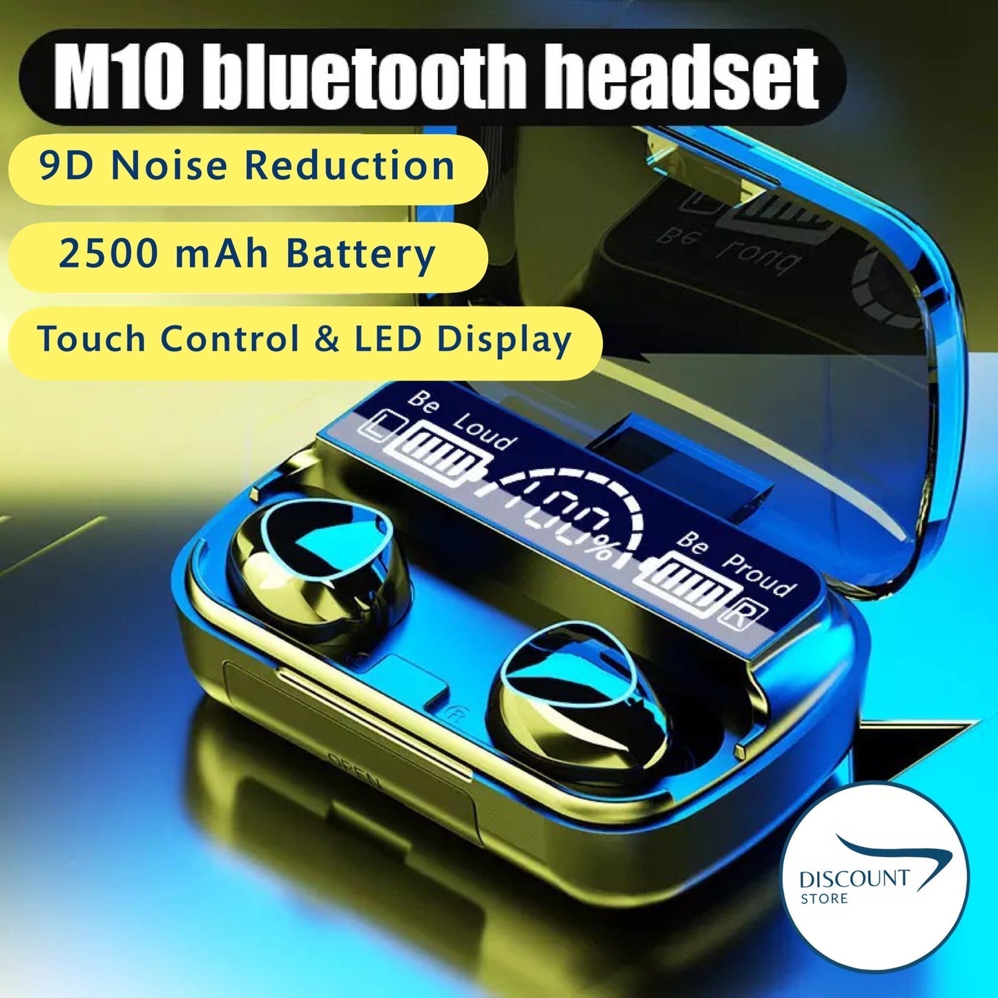 M10 Wireless TWS V5.1 EarBuds with Touch Display